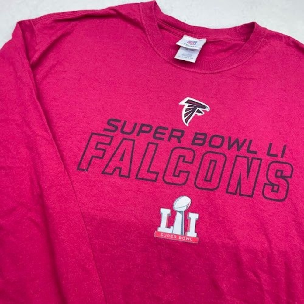 NFL Team Apparel Falcons Super Bowl LI Long Sleeve T Shirt XL Red